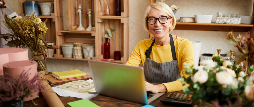 woman working at laptop