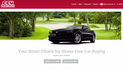 screenshot of homepage of auto finder site