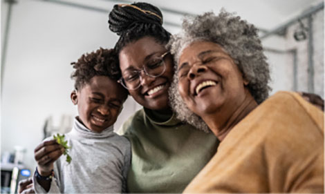 Three generations of female family members