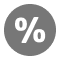 Icon illustration of a percent sign